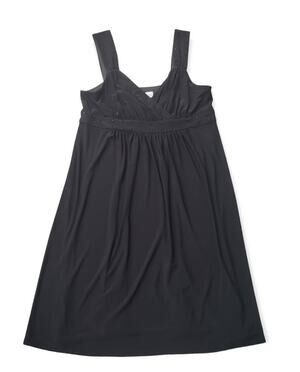 Karin Stevens Black Beaded Strap Long Loose Fitting Dress | Size 14